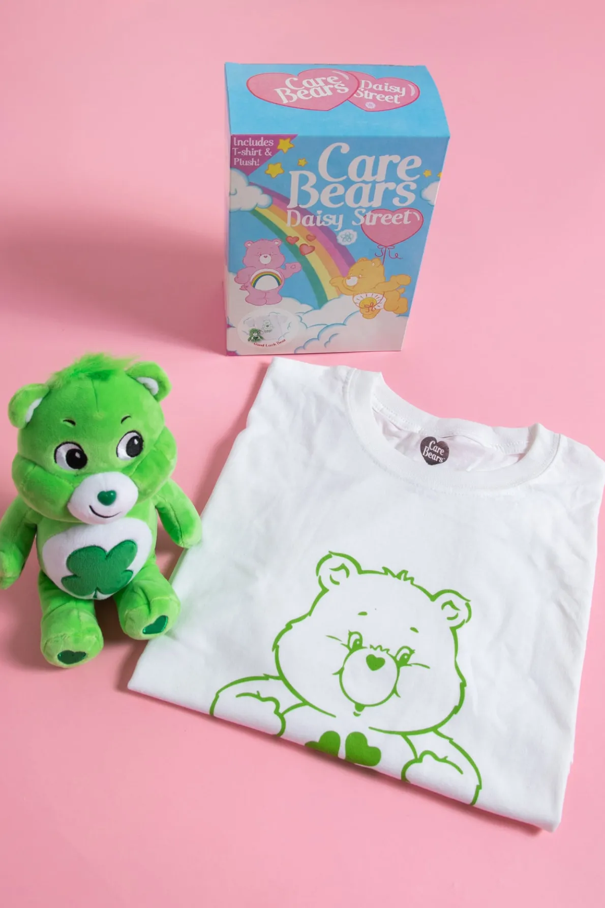 Daisy Street X Care Bears Relaxed with Plush Toy T-Shirt in Green-Women T-Shirts