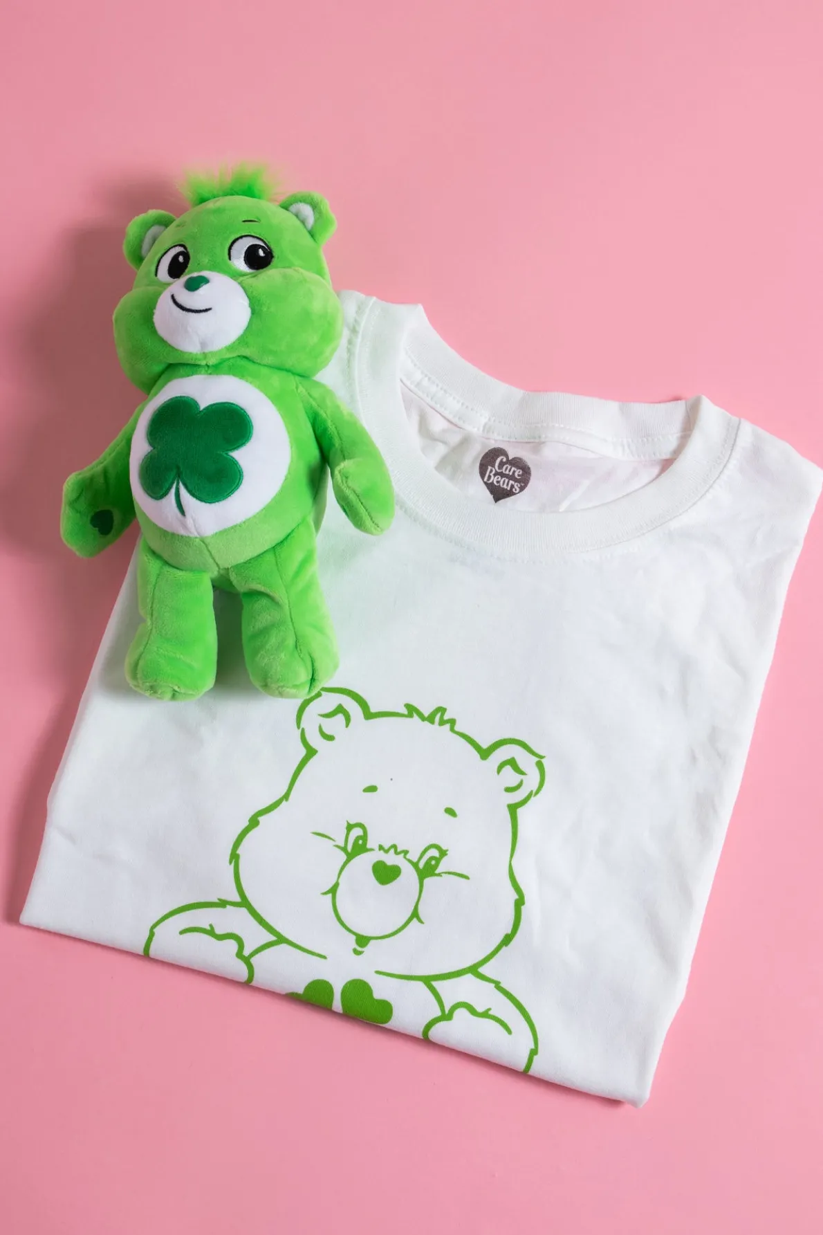 Daisy Street X Care Bears Relaxed with Plush Toy T-Shirt in Green-Women T-Shirts