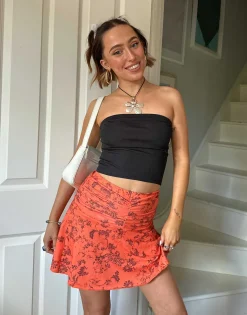 Daisy Street x Chloe Davie Paisley Printed Mini Skirt in-Women Skirts