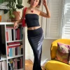 Daisy Street X Chloe Davie Slinky Boobtube Crop Top in-Women Tops