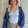 Daisy Street x Chloe Davie Washed Navy Hoodie-Women Tops