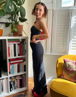 Daisy Street x Chloe Davie Slinky Low Rise Maxi Skirt in Co-Ord-Women Skirts