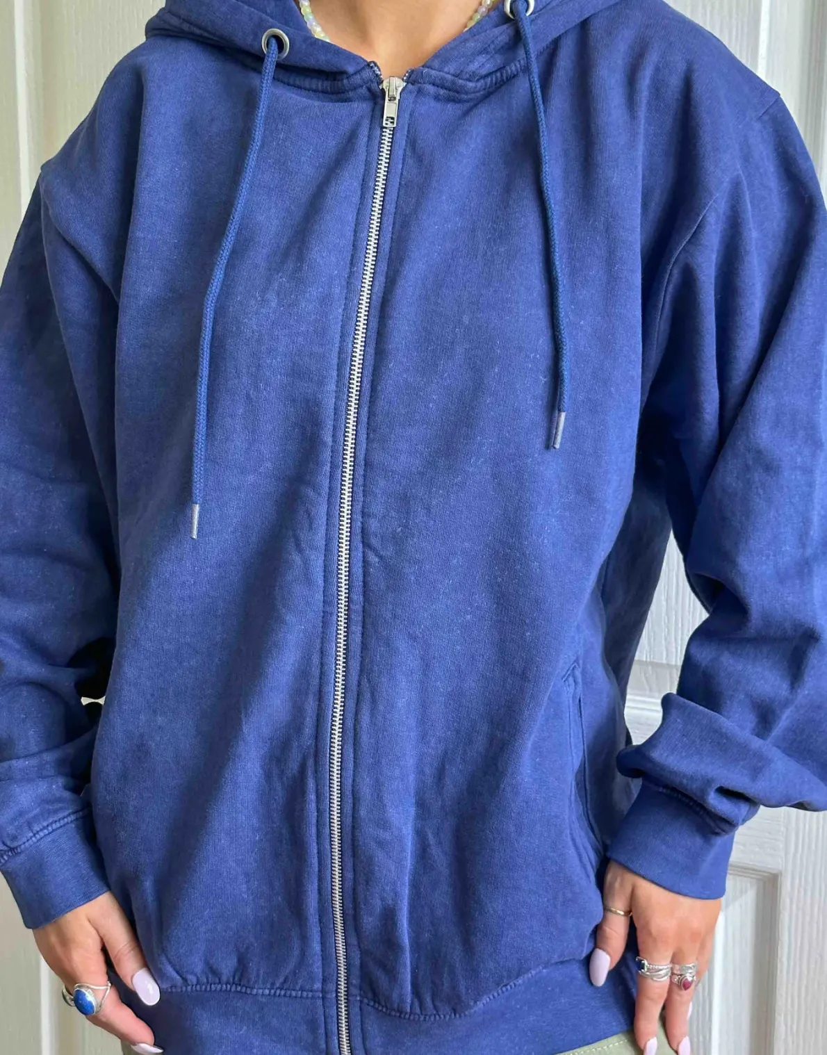 Daisy Street x Chloe Davie Washed Navy Hoodie-Women Tops