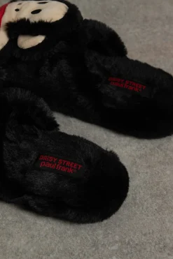 Daisy Street X PAUL FRANK FLUFFY SLIPPERS-Women Slippers