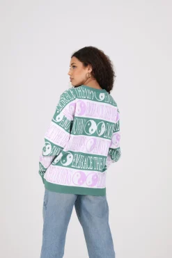 Daisy Street Yin/Yang Knitted Jumper-Women Hoodies & Sweatshirts