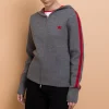Daisy Street Zip Up Intarsia Knit Top-Women Tops